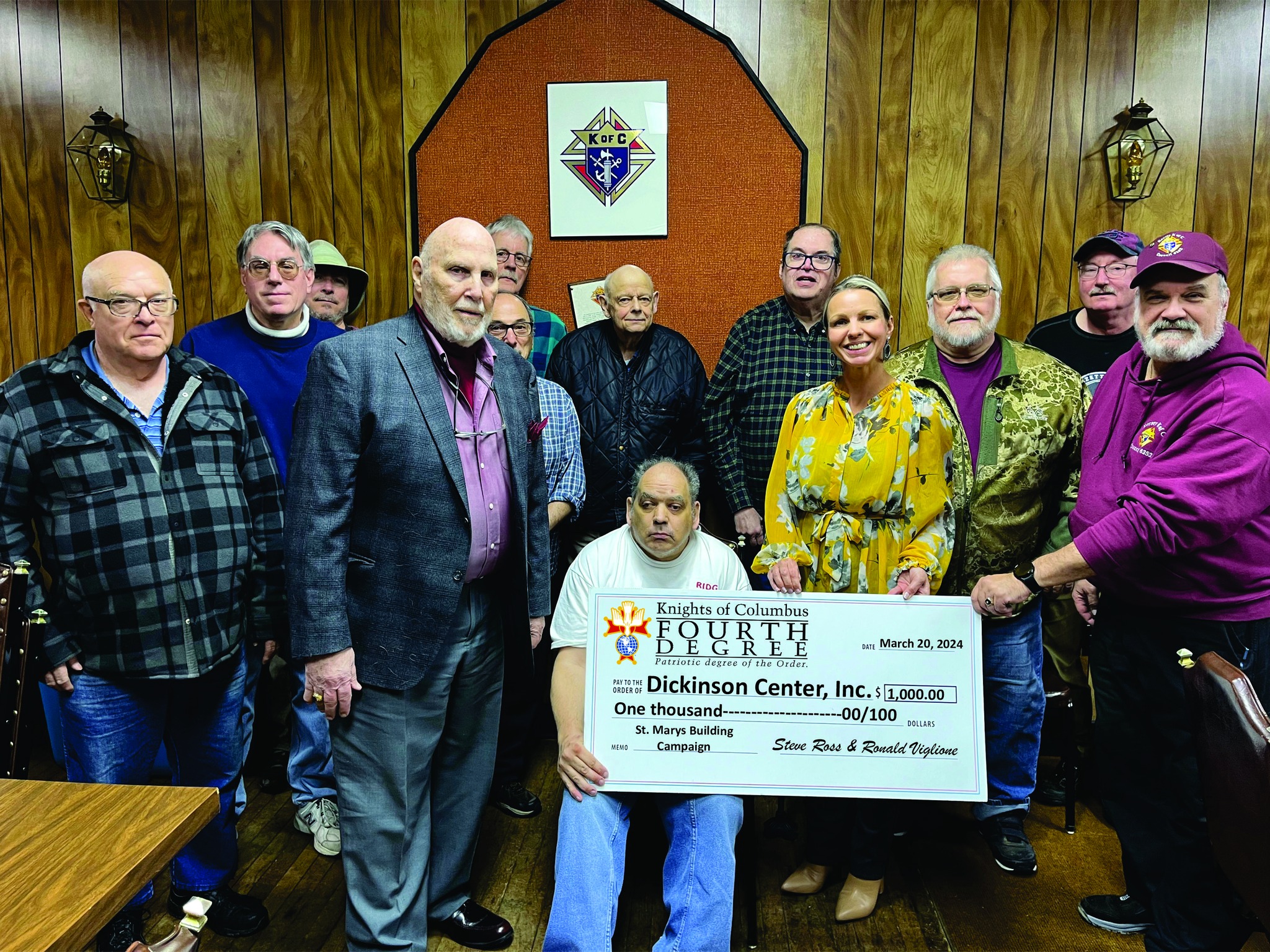 Fourth Degree K of C Gives To DCI St. Marys Image